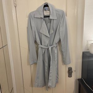 Babaton Trench Coat Baby Blue Size Medium $55